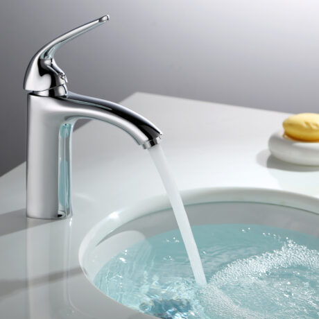 Single-Handle Chrome Bathroom Faucet for Sink | Modern Basin Mixer Tap with Smooth Flow Control | T-8006