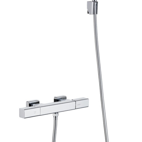 2-Function Solid Brass Shower System with Overhead & Hand Shower – Chrome Finish | L-8005_D3_2