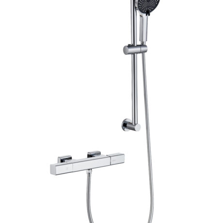 Solid Brass Handheld Shower Set with Adjustable Slide Bar – Chrome Finish | L-8005_D3_Y