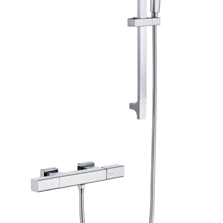 Modern Solid Brass Handheld Shower Set with Slide Bar – Chrome Finish | L-8005_D3_F