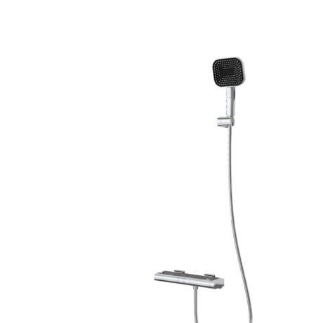 Contemporary Chrome Shower Set with Square Hand Shower – Minimalist Wall-Mounted Mixer | L-8006_D6_JF