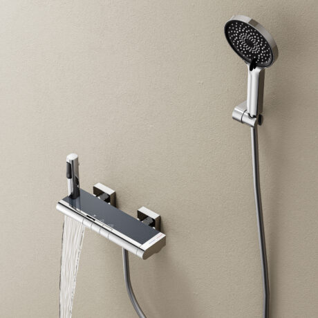 Modern Wall-Mounted Full Brass Shower Mixer Set (Lux Chrome) | L-8008_JY