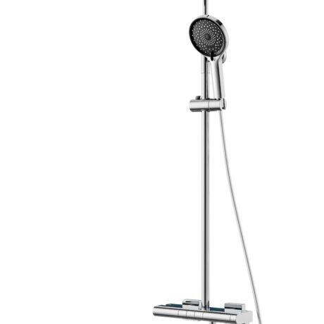 Thermostatic Rain Shower System with Round Overhead & Handheld Set – Solid Brass Chrome | L-8007_Y