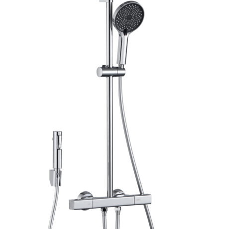 4-Function Exposed Shower System with Brass Spray Gun – Chrome Finish | L-8004_D2_4