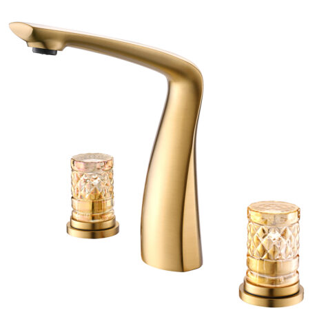Artistic Crystal-Handle 3-Hole Basin Faucet | T-8018