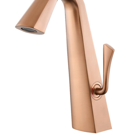 Luxury Single-Handle Basin Faucet – Contemporary Curved Design, Solid Brass | T-8015